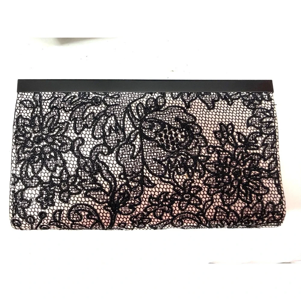 NWT PATRICIA NASH CAUCHY LEATHER FRAME CLUTCH WALLET BLACK CHANTILLY‎ LACE $129